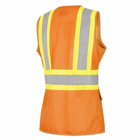 Pioneer Ladies Mesh Back Vest, Orange, 2XL V1021850U-2XL